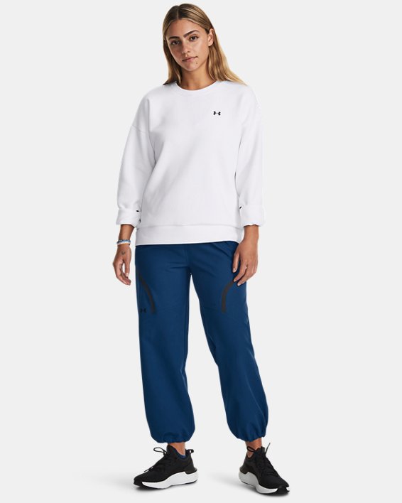 Women's UA Unstoppable Fleece Crew in White image number 2